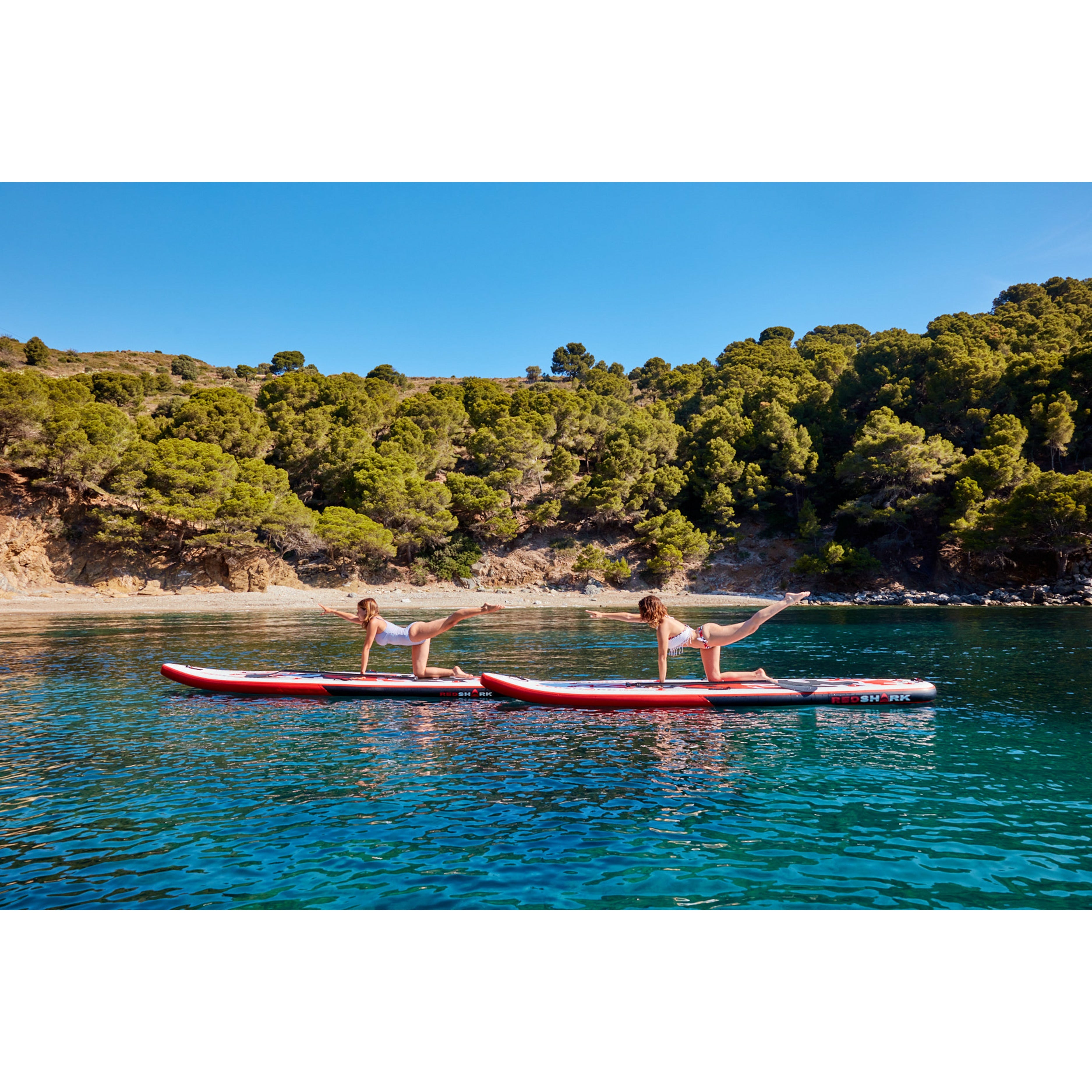 Red Shark Paddle Board with Gym Kit