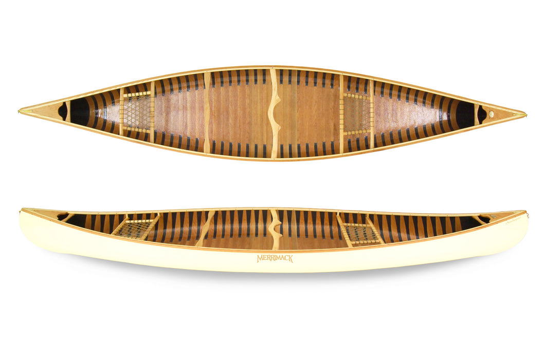 Merrimack Canoes Souhegan - 16' Canoe top and side view