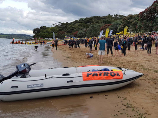 Takacat T420LX Inflatable Boat used as a safety patrol vessel