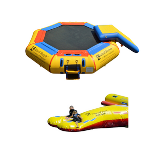 Island Hopper 10’ Bounce-N-Splash Padded Water Bouncer With Slide Attachment Water Park  10BNS-WP