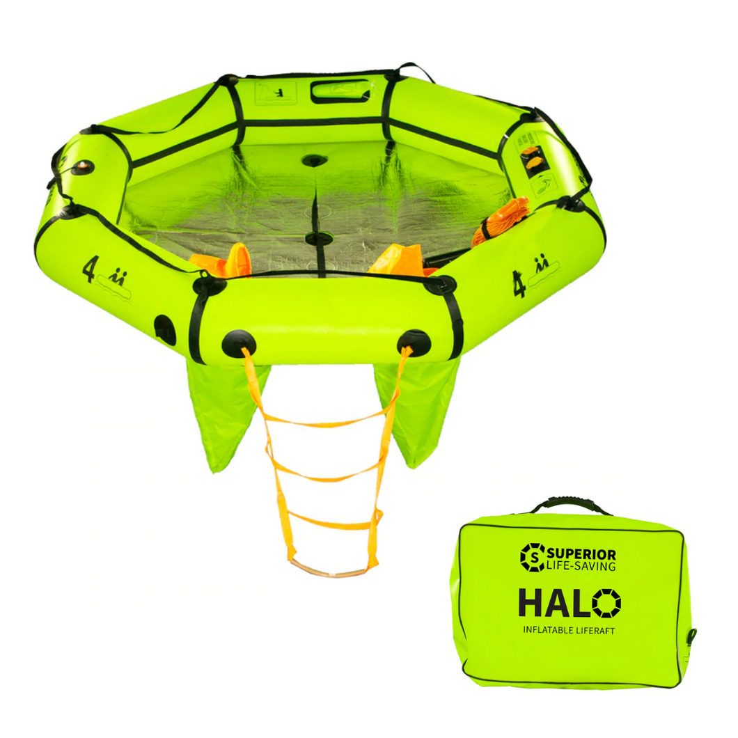Superior Life-Saving Halo Liferaft, 2-8 Person with Soft Pack Container