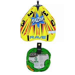 Rave Sports Razor 2 Rider Towable 02265 with 4 Rider Tow Rope 02332