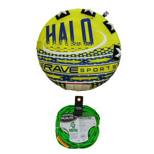 Rave Sports Halo 2 Rider Towable 02825 with  4 Rider Tow Rope 02332 