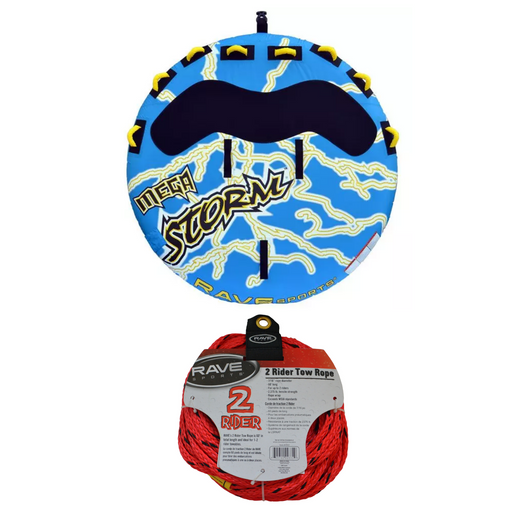 Rave Sports Mega Storm 4 Rider Towable 02325 with 2 Rider Tow Rope 02331