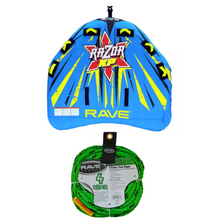 Load image into Gallery viewer, Rave Sports Razor XP 3 Rider Towable 02642 with 4 Rider Tow Rope 02332