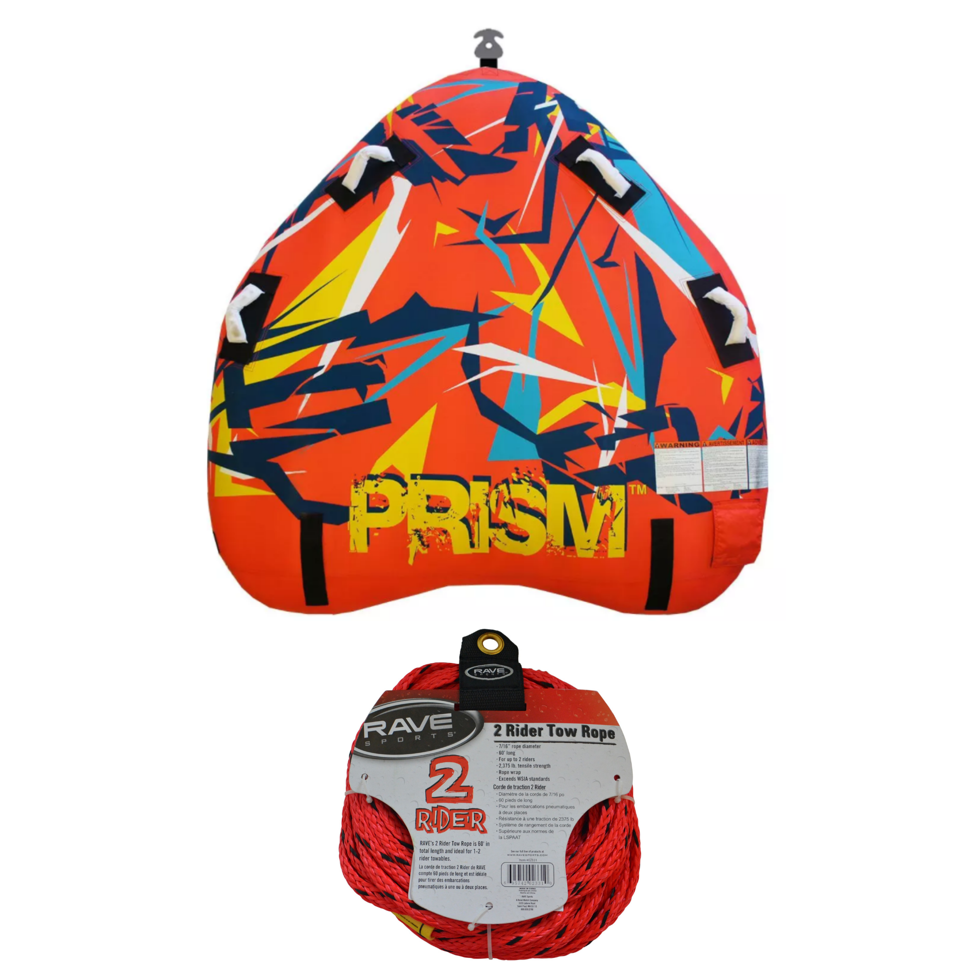 Rave Sports Prism Ultimate Trick Tube 02824 with 2 Rider Tow Rope 02331