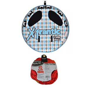 Rave Sports X-Frantic 3 Rider Towable 02407 with 2 Rider Tow Rope 02331