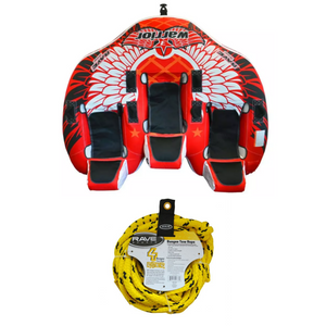  Rave Sports Warrior III - 3 Rider Towable 02379 with Bungee Tow Rope 02333