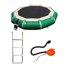 Load image into Gallery viewer, Island Hopper 13′ Bounce-N-Splash Padded Water Bouncer – Natural Green 13BNS-GR