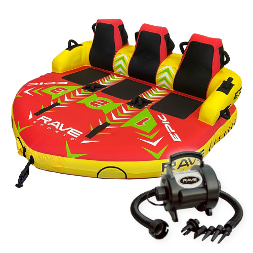Rave #Epic 3P Towable Tube with Rave High Speed Inflator/Deflator