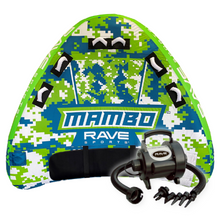 Load image into Gallery viewer, Rave Mambo Navy Camo 3P Towable Tube with Rave High Speed Deflator/Inflator