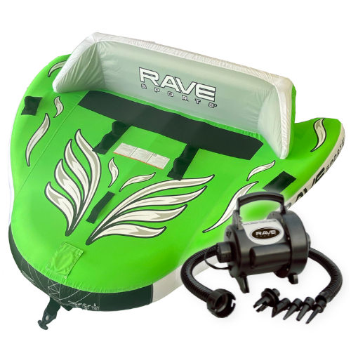 Rave Wake Hawk Towable Tube with high speed inflator/deflator