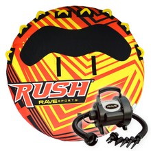 Load image into Gallery viewer, Rave Sports Rush 4P Towable Tube with Rave High Speed deflator/inflator
