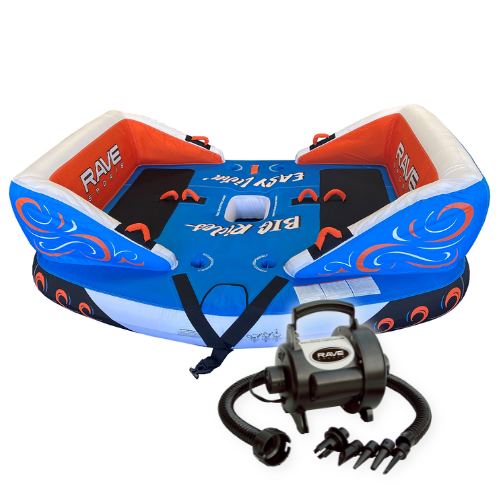 Rave Big Easy 4P Towable Tube with High Speed Inflator/deflator
