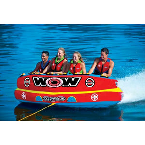 WOW Bingo 4 Towable Tube being towed with 4 people riding on it