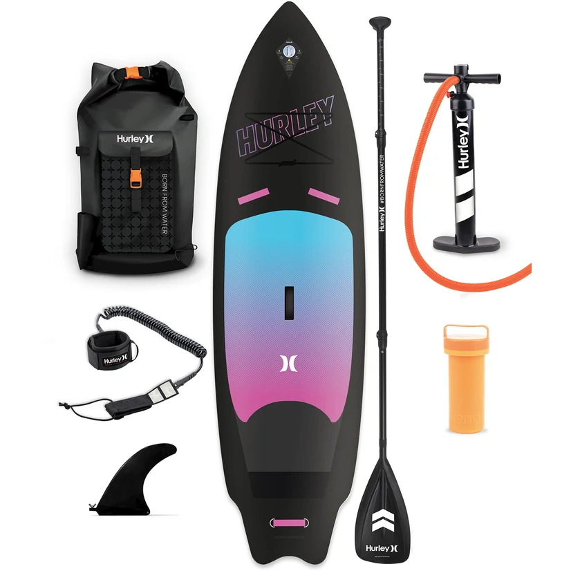 Inflatable Stand Up Paddle Board - Hurley PhantomSurf 9' Ombré Inflatable Stand Up Paddle Board HUR-006 kit