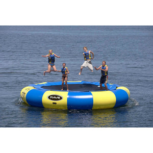4 person enjoying the Bouncer - Rave Aqua Jump Eclipse 200 Water Trampoline 00200