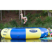 Load image into Gallery viewer, A kid back flit in Rave Sports Aqua Jump 120 Water Trampoline 00120