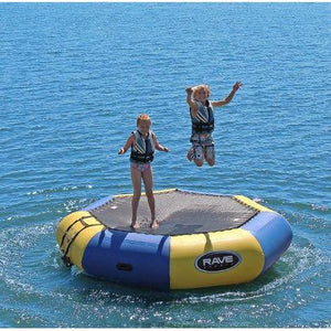 2 Kids paying in Rave Sports Bongo Bouncer 10 - 10' Springless Water Bouncer 02011