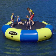 Load image into Gallery viewer, 4 kids in Rave Sports Bongo Bouncer 15 - 15&#39; Springless Water Bouncer 02012