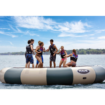 7 people in Rave Sports Northwood's Bongo Bouncer 20 - 20' Springless Water Bouncer 02021