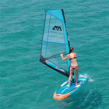 Load image into Gallery viewer, Inflatable Paddleboard - Woman windsurfing with the Aqua Marina Blade 10&#39;6&quot; WindSUP Inflatable Stand Up Paddle Board 2022 