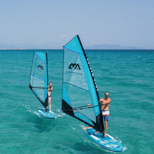 Windsurf Sail - Man and Woman windsurfing with the  Aqua Marina Blade Sail Rig Package