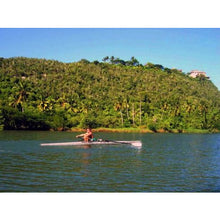 Load image into Gallery viewer, Boat - Man rowing with the Little River Marine Regata Rowing Shell on calm water
