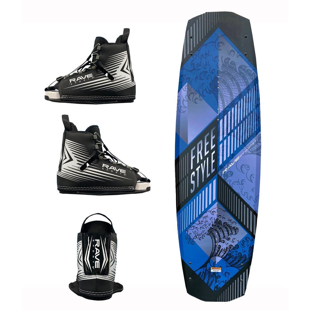 Rave Freestyle Blue Wakeboard with RAVE boots