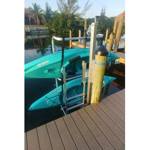 Kayak Dock - Seahorse Docking Double Fixed Kayak Launch with two kayaks stored in it.