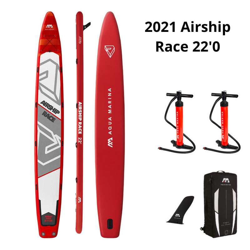 Inflatable Paddle Board - Aqua Marina 2021 Airship Race 22'0" Inflatable Paddle Board ISUP BT-20AS
