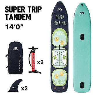 Inflatable Paddle Board - Aqua Marina 2021 Super Trip Tandem 14" Inflatable Paddle Board ISUP BT-20ST02 