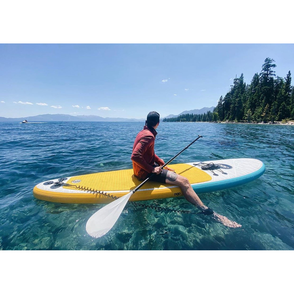 Inflatable Paddle Board - POP Board Co 11'0" The POP Up Yellow/ Turquoise