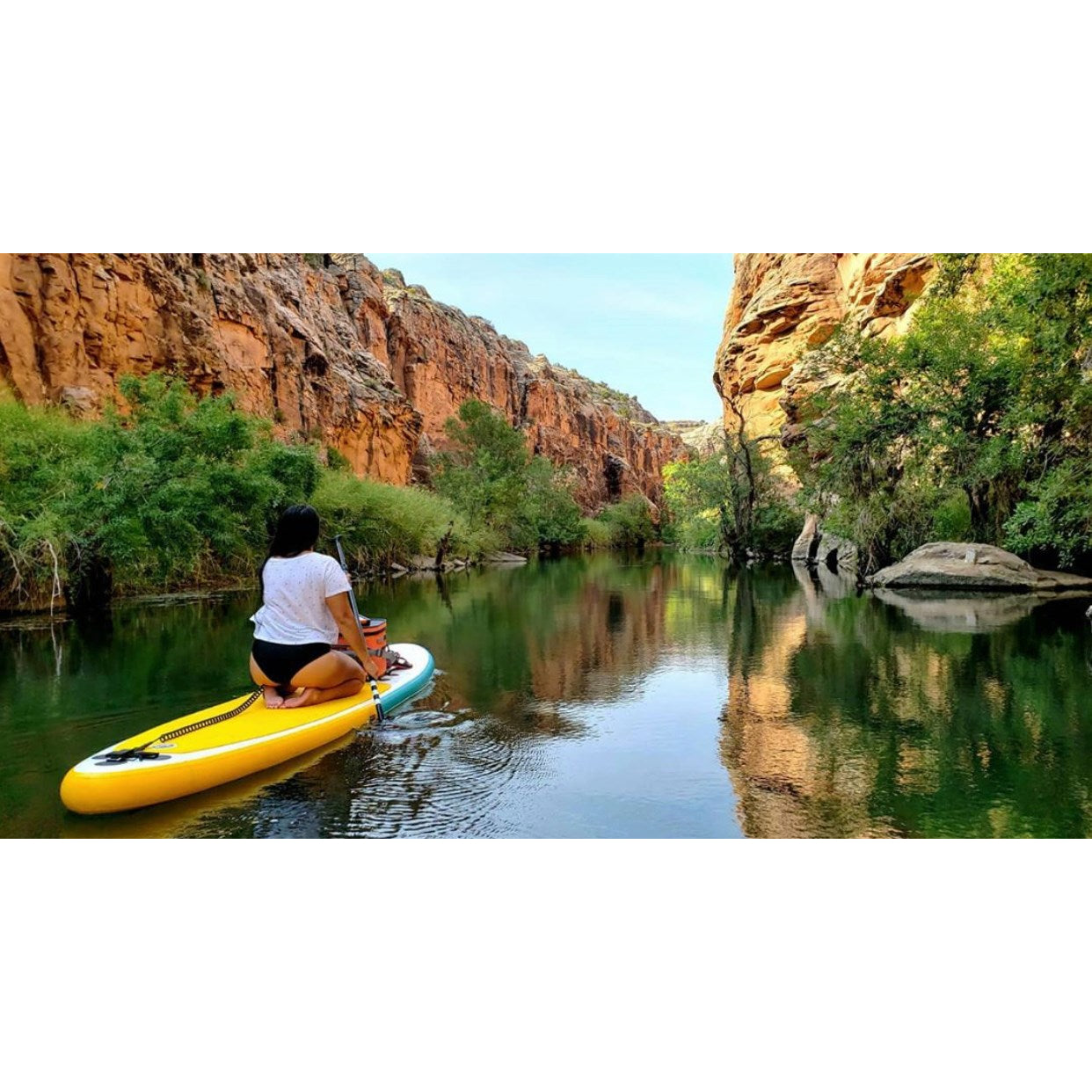 Inflatable Paddle Board - POP Board Co 11'0" The POP Up Yellow/ Turquoise