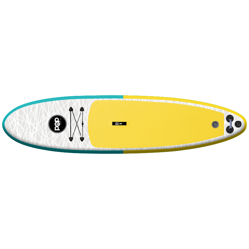 Inflatable Paddle Board - POP Board Co 11'0" The POP Up Yellow/ Turquoise