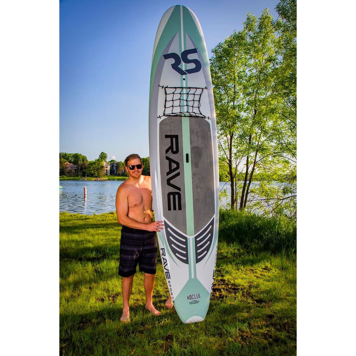 Inflatable Paddle Board - Rave Sports Hybrid Displacement 11'6" Cruiser - Seaglass 02881
