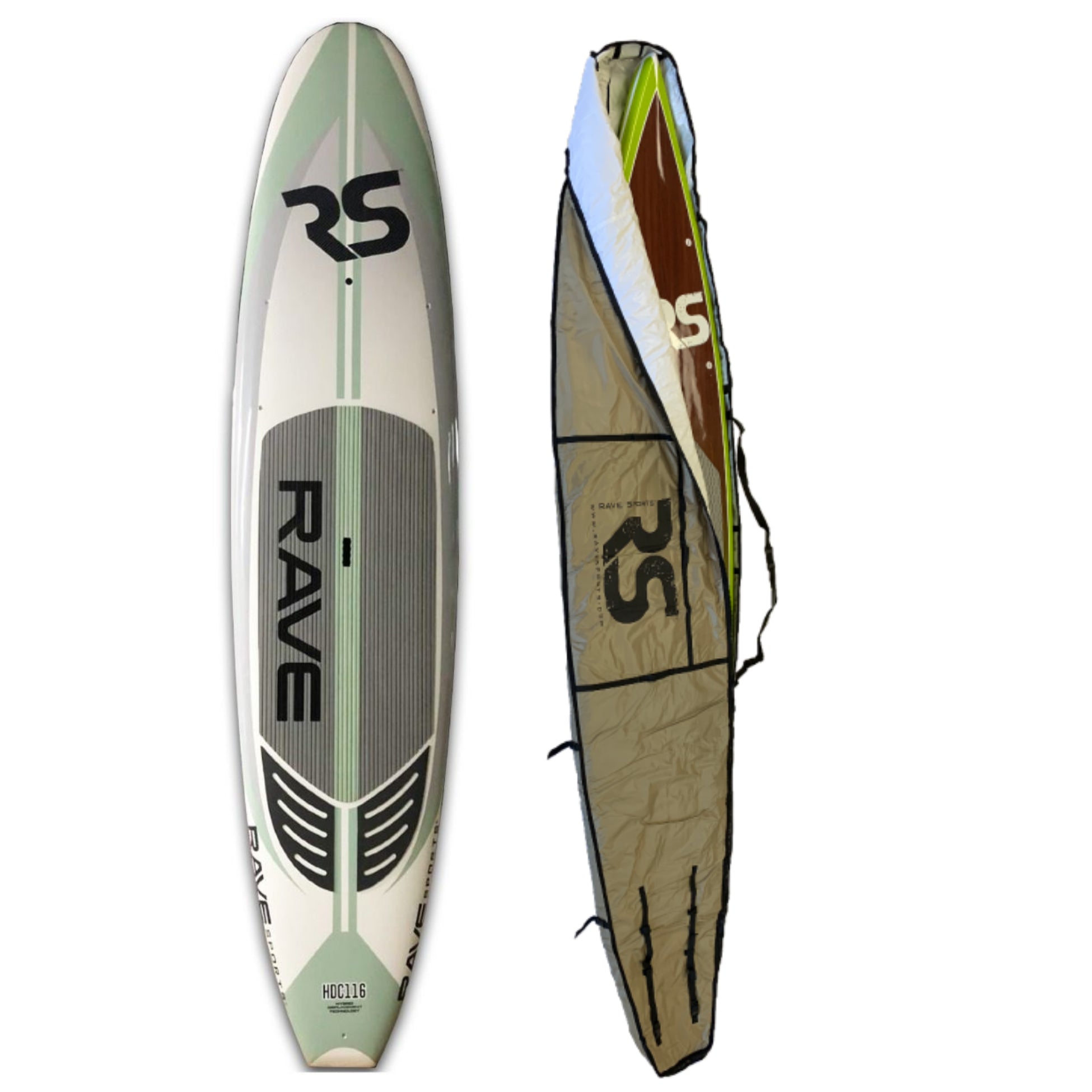 Inflatable Paddle Board - Rave Sports Hybrid Displacement 11'6" Cruiser - Seaglass 02881