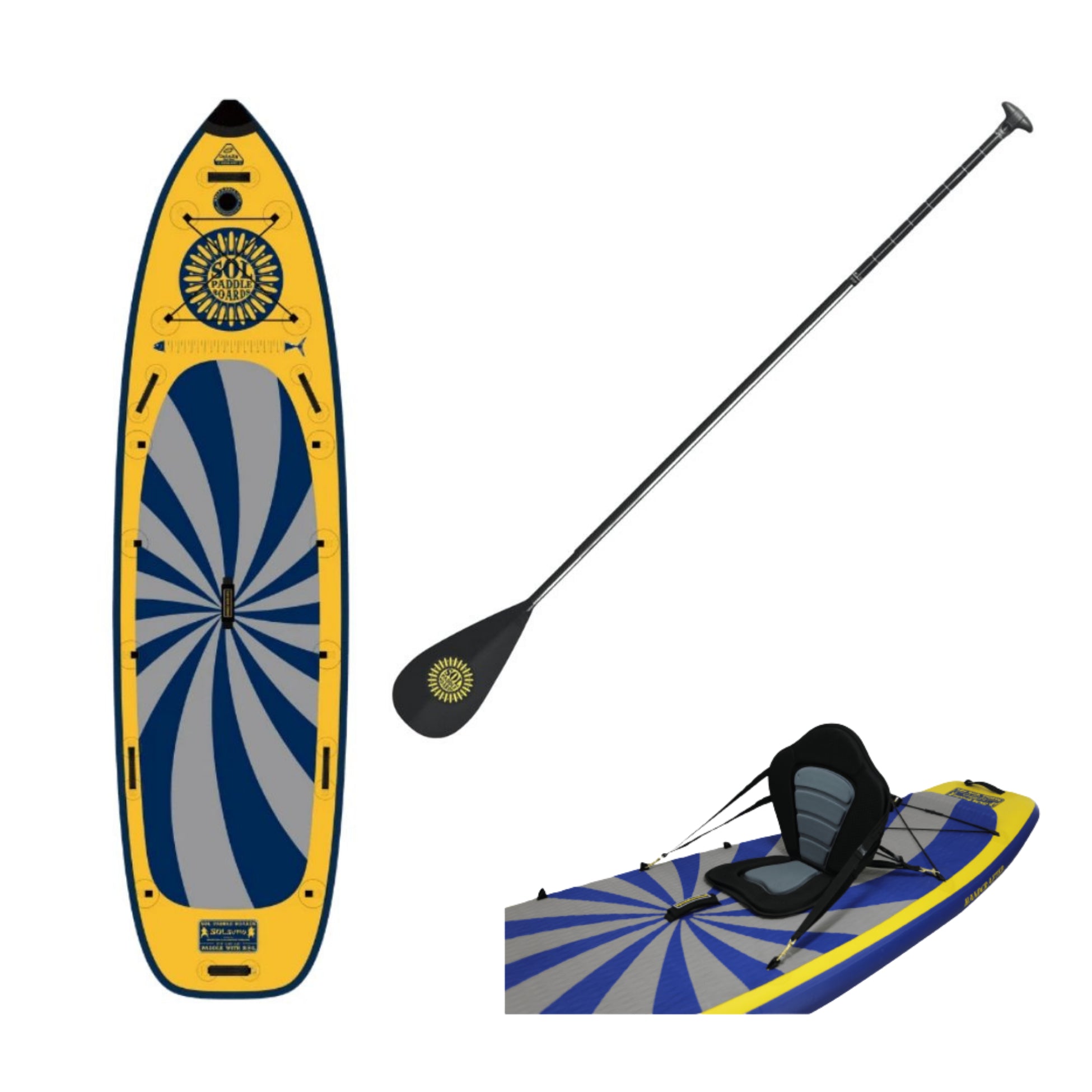 Inflatable Paddle Board - SOL Paddle Boards SOLsombrero Infinity 11'4"  Inflatable Paddle Board