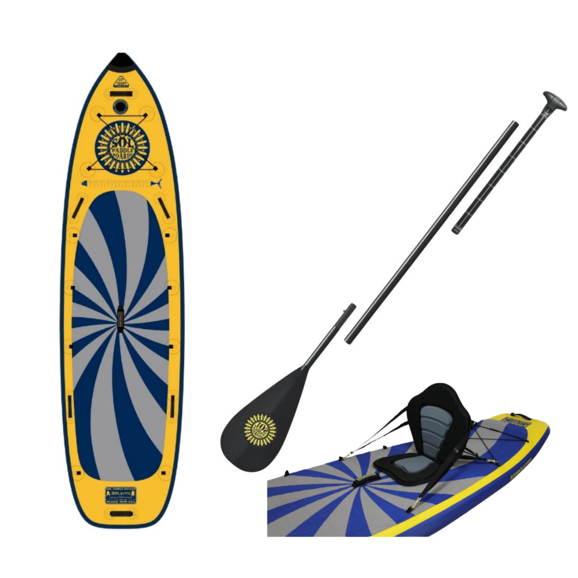 Inflatable Paddle Board - SOL Paddle Boards SOLsombrero Infinity 11'4"  Inflatable Paddle Board