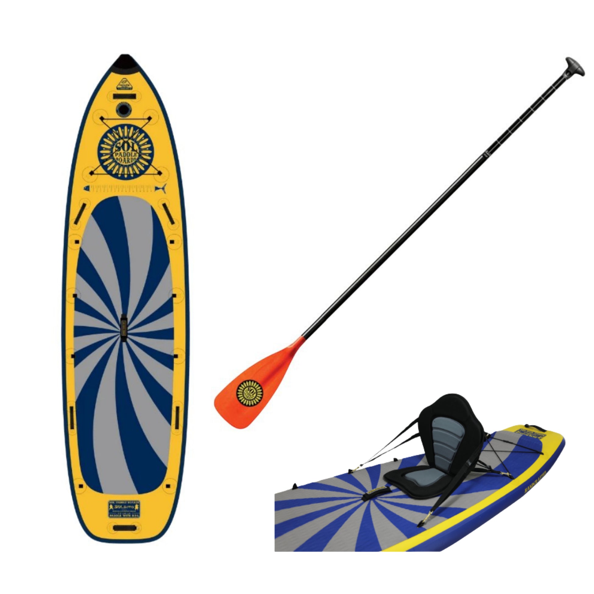 Inflatable Paddle Board - SOL Paddle Boards SOLsombrero Infinity 11'4"  Inflatable Paddle Board