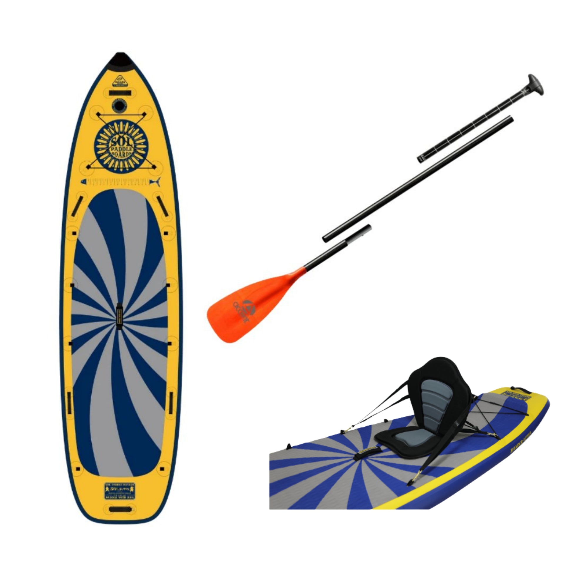 Inflatable Paddle Board - SOL Paddle Boards SOLsombrero Infinity 11'4"  Inflatable Paddle Board