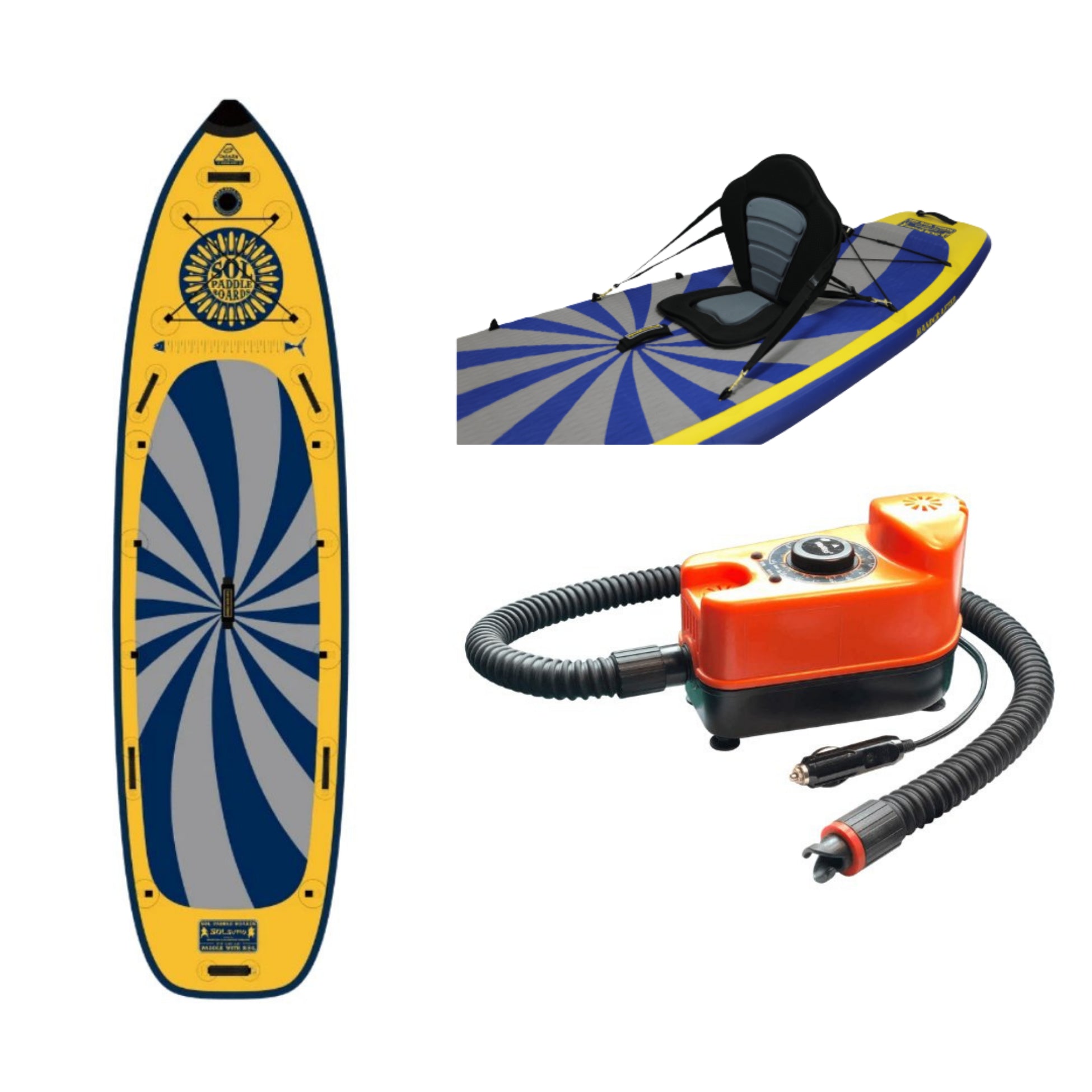 Inflatable Paddle Board - SOL Paddle Boards SOLsombrero Infinity 11'4"  Inflatable Paddle Board