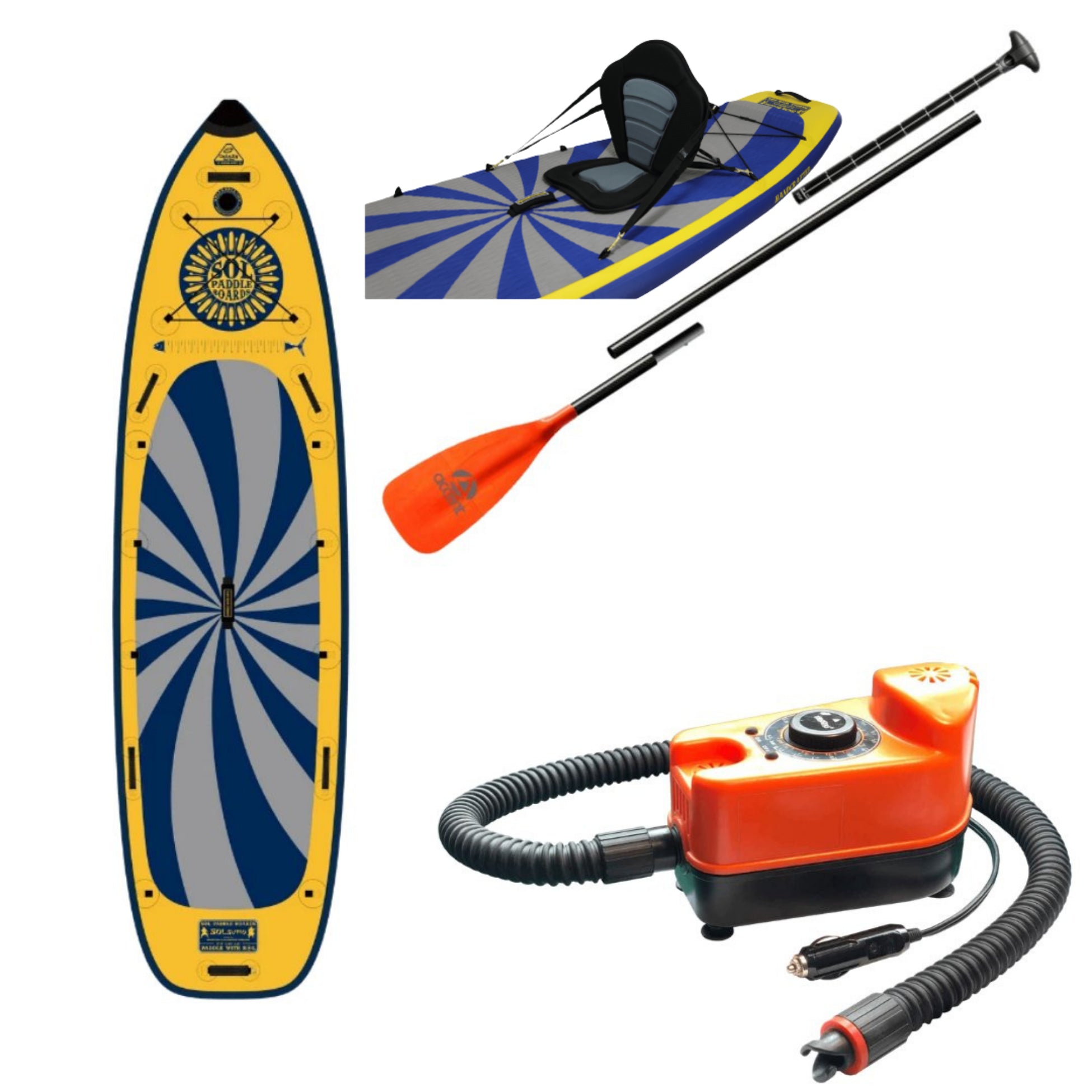 Inflatable Paddle Board - SOL Paddle Boards SOLsombrero Infinity 11'4"  Inflatable Paddle Board