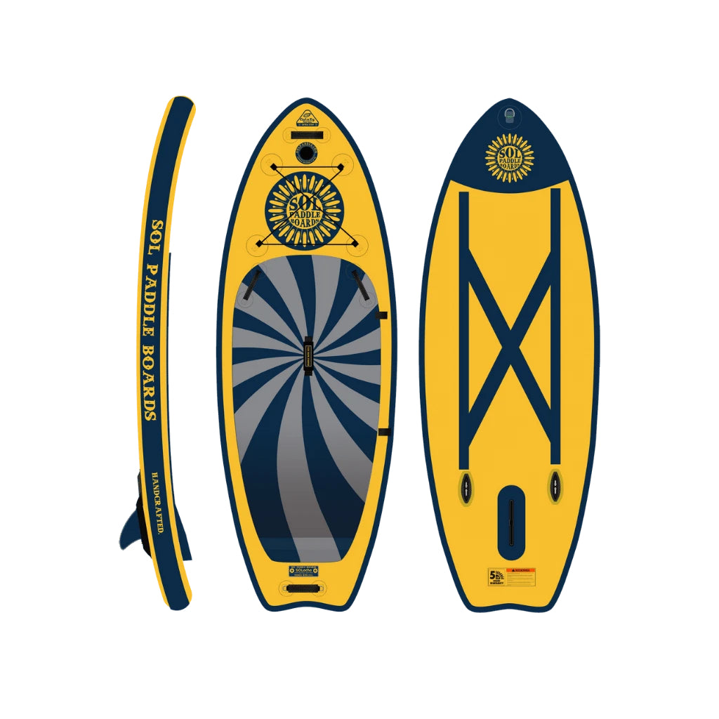 SOL Paddle Boards SOLocho Inflatable Paddle Board - GalaXy top, bottom, side view