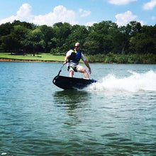 Load image into Gallery viewer, Jetboard - Man jetboarding  with the eWave Jetboard V2-6000 BLUE