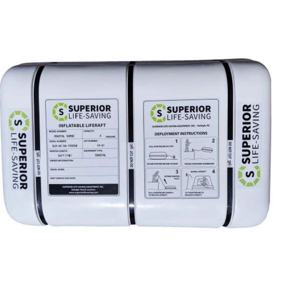 Liferaft - Superior Life-Saving ISO Wave Racer Liferaft, 4 - 8 Person