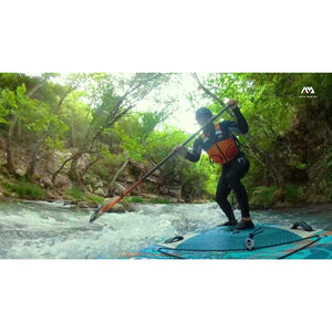 Inflatable Stand-Up Paddlebard - Man river paddling with the Aqua Marina Rapid 9'6" Inflatable Stand Up Paddleboard