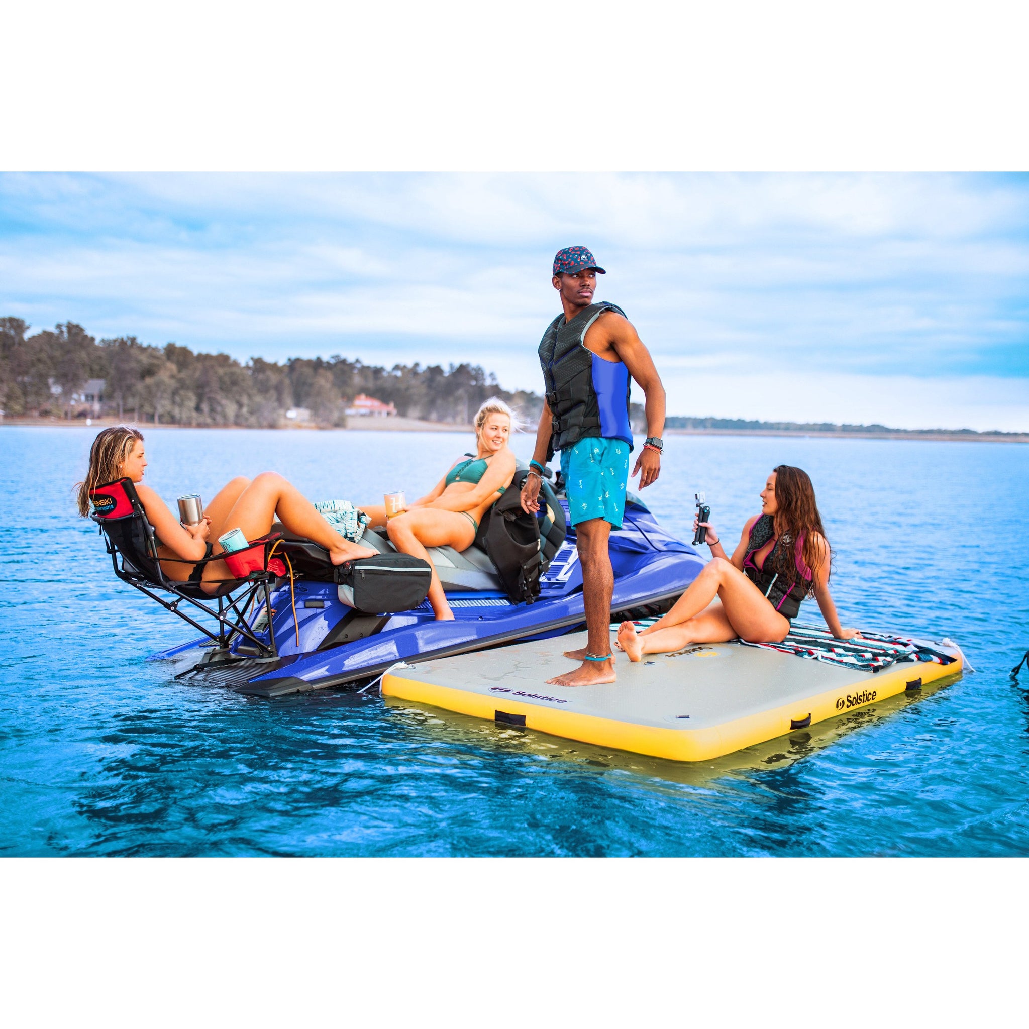 Solstice 8' X 5' Luxury Traction Pad Inflatable Dock, Multicolor, One Size  ゴムボート本体