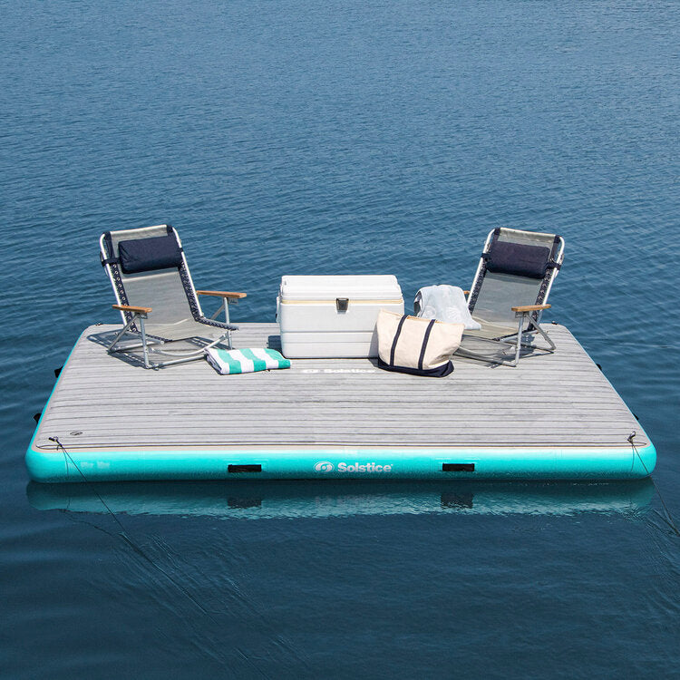 Platform - Solstice Watersports Luxe Tract Dock 10' X 8' X 8" 38810 With Cooler  And 2 Chairs