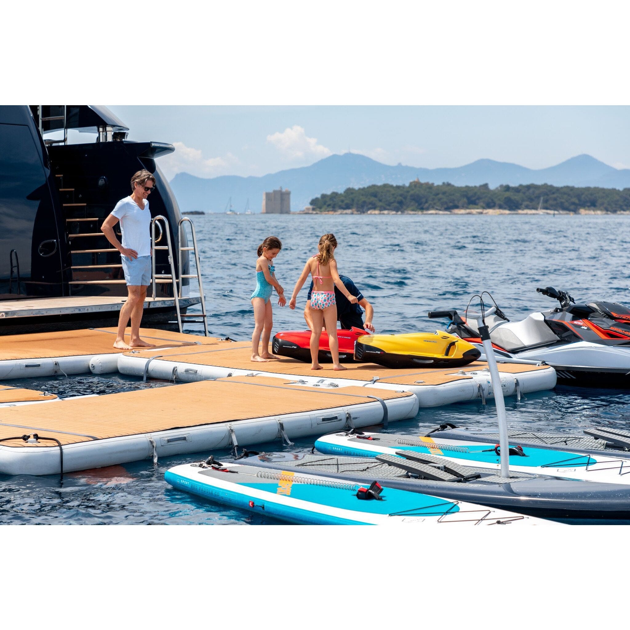 Platforms/Mats - NautiBuoy 375 Voyager Teak 8'2" Platform